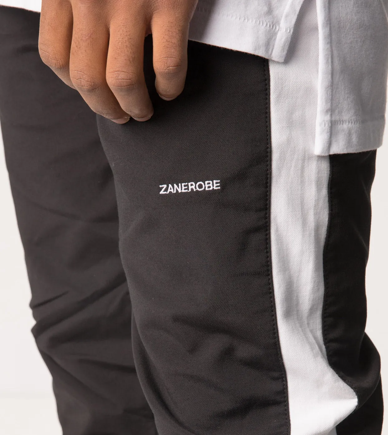 Jumpshot Track Pant Black/White sold by Zanerobe product image thumbnail 3