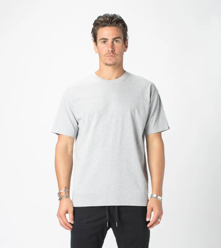 Box Tee Silver Marle sold by Zanerobe