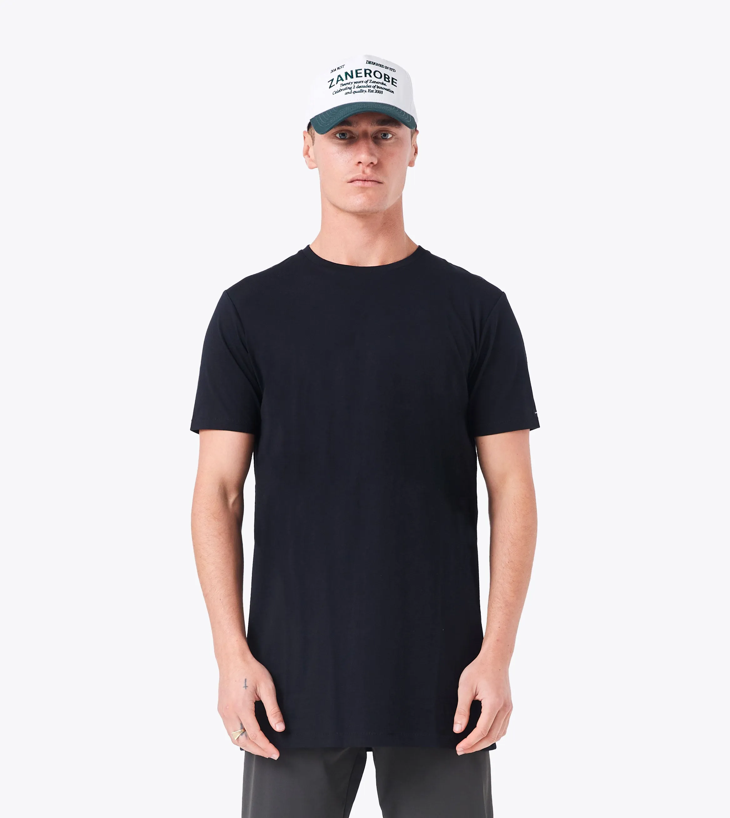 Tall Tee Black sold by Zanerobe