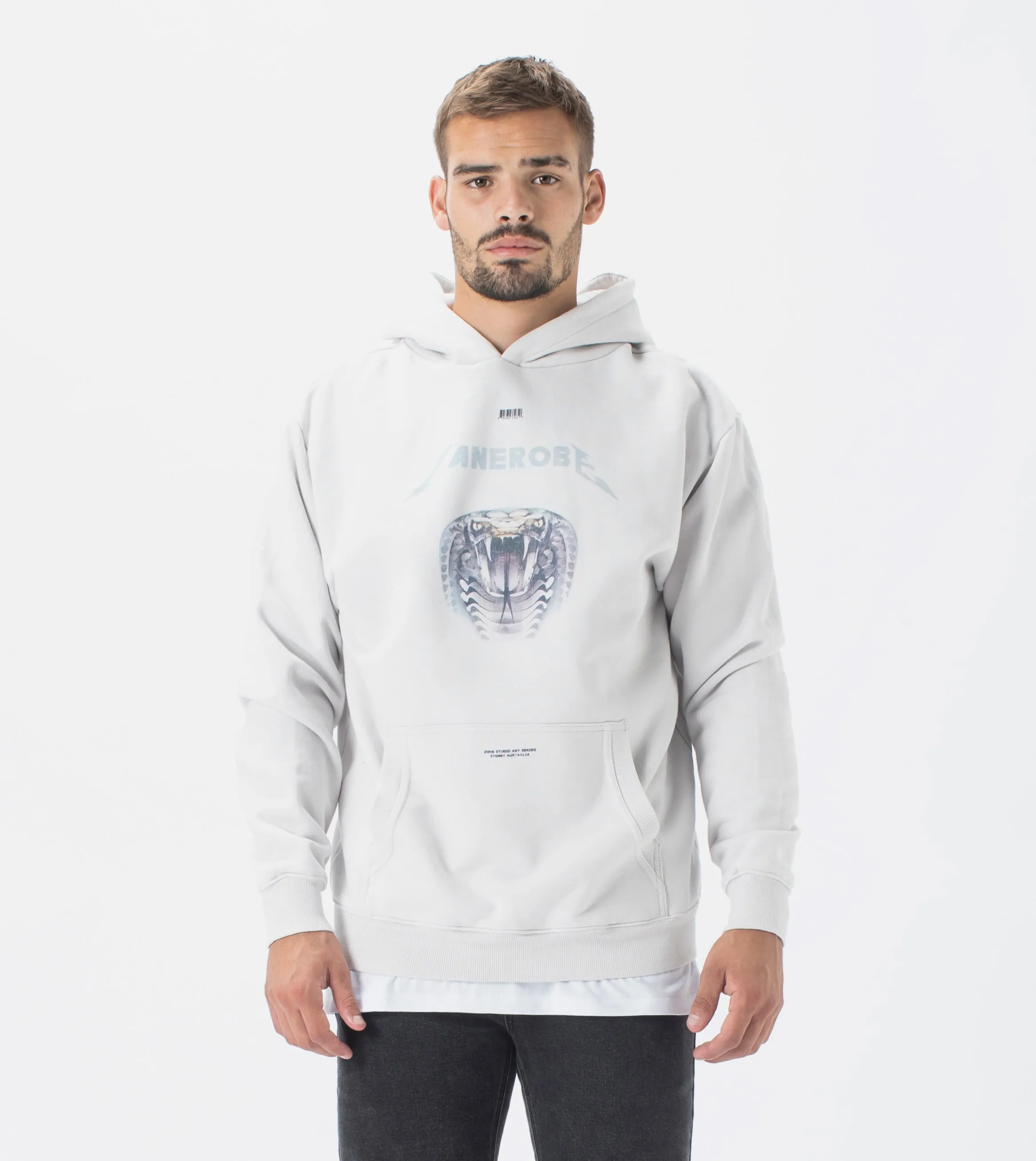 Snake Lowgo Hood Sweat Frost sold by Zanerobe