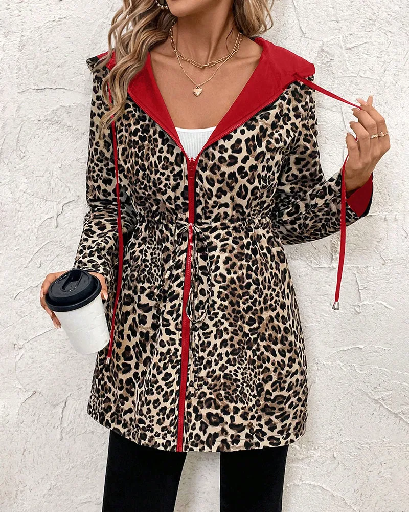 Versatile Casual Leopard Print Reversible Coat sold by zeagoo product image thumbnail 2