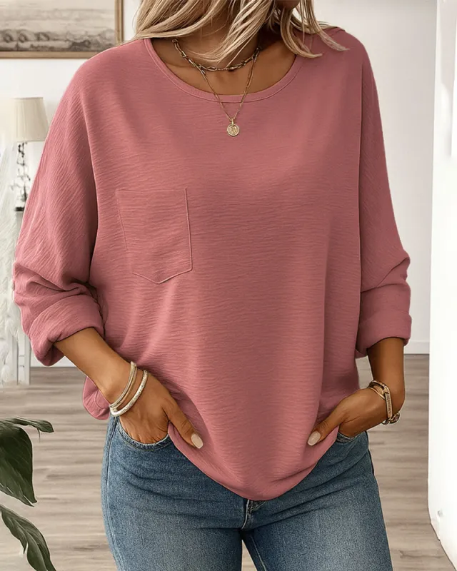 Minimalist Daily Comfort Long Sleeve T-shirt sold by zeagoo