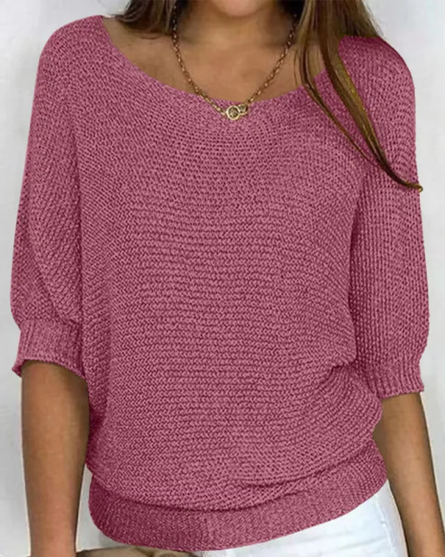 Casual Classic Knit Pullover Sweater sold by zeagoo