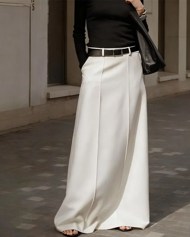 Comfortable High Waisted Maxi Skirt sold by zeagoo