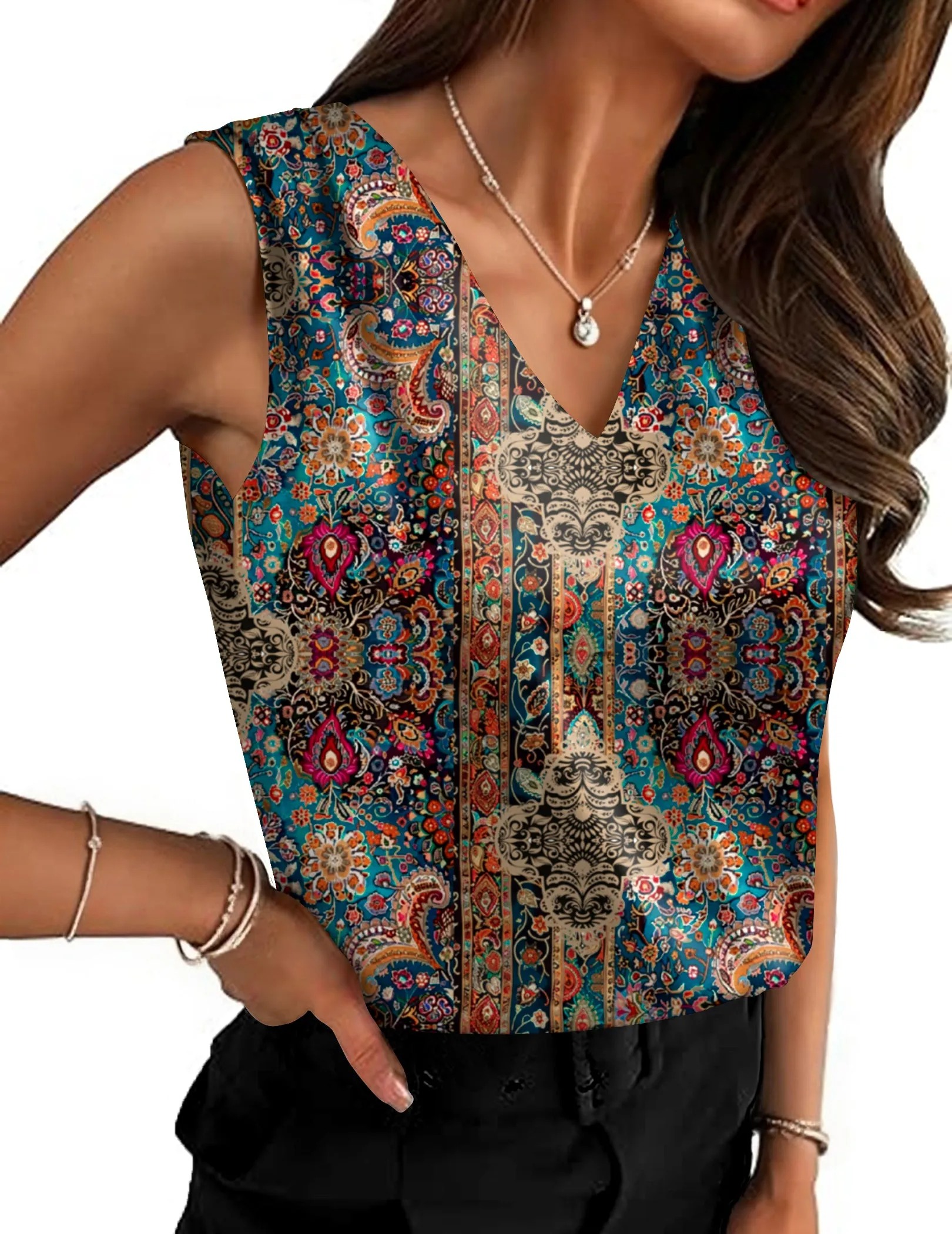 Zeagoo Dressy Casual Satin Camisole Tank Tops for Women Elegant Office Work Dressy 2026 | Under $25 sold by zeagoo product image thumbnail 5