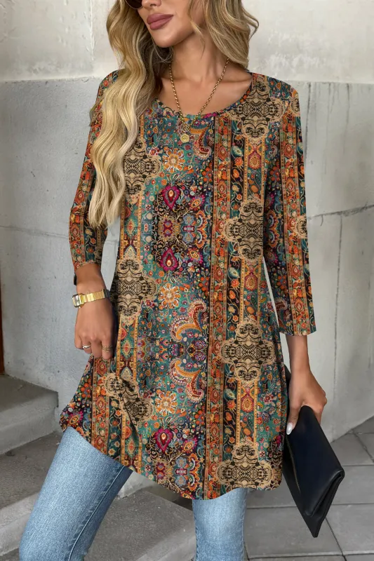Casual Loose Fit 3/4 Sleeve Tunic Tops (US Only) sold by zeagoo