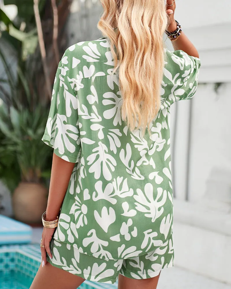 Print Contrast Drawstring 2-Piece Set sold by zeagoo product image thumbnail 4