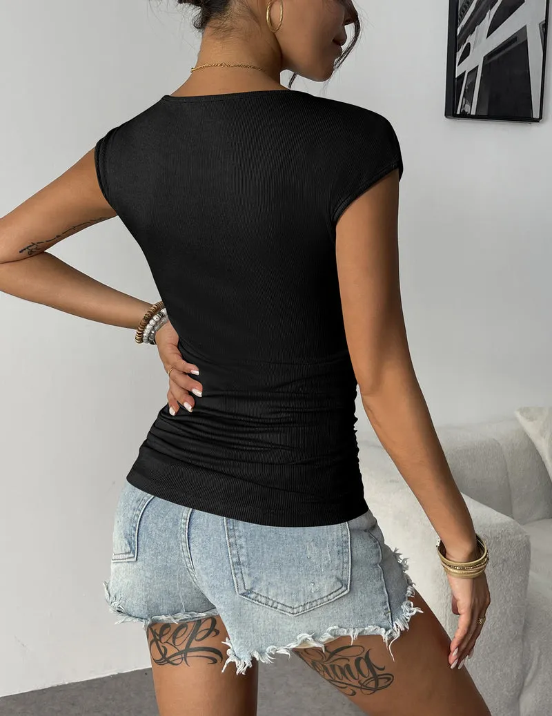 Zeagoo Tank Tops Sleeveless Tops Ribbed Knit Cap Sleeve Blouse sold by zeagoo product image thumbnail 2