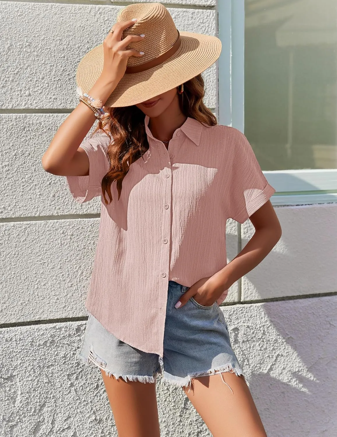 Zeagoo Blouse Women's Short Sleeve Shirt Blouse (DE Only) sold by zeagoo product image thumbnail 2