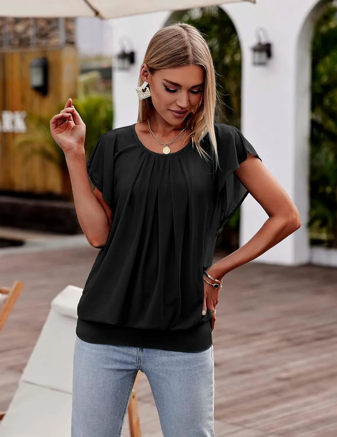 Zeagoo Women's Blouse Batwing Blouse Shirts (DE Only) sold by zeagoo product image thumbnail 5