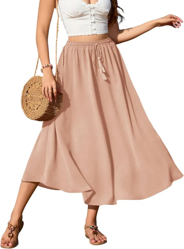 Zeagoo Skirt Long Elegant Skirts High Waist Maxi Skirt (DE Only) made by zeagoo