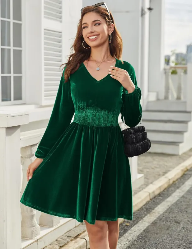 Zeagoo Women's Elegant Velvet Dress Winter Dress (DE Only) sold by zeagoo