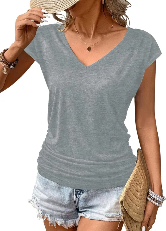 Zeagoo Tank Top Women's Elegant Pleated Tops (DE Only) made by zeagoo