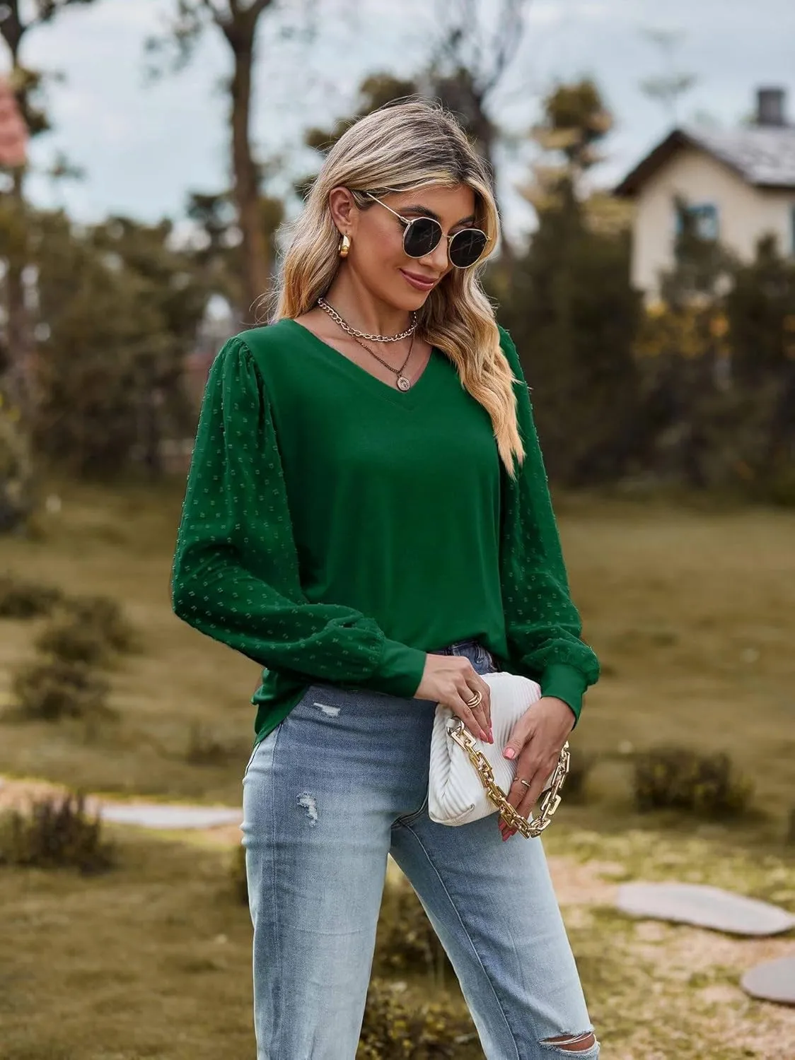 Zeagoo Women's Blouses Elegant Long Sleeve Tunic Tops (DE Only) sold by zeagoo product image thumbnail 3