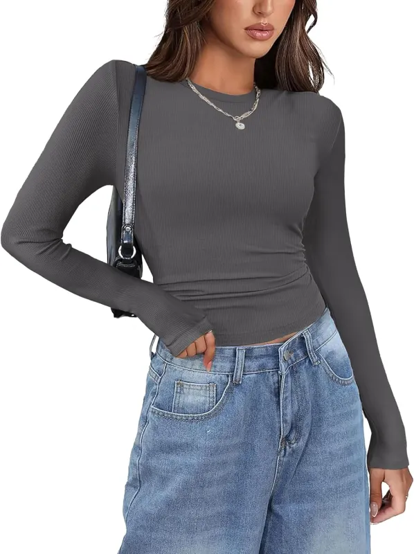 Zeagoo Damen Langarm T-Shirt Basic Slim Fit Tops (DE Only) made by zeagoo