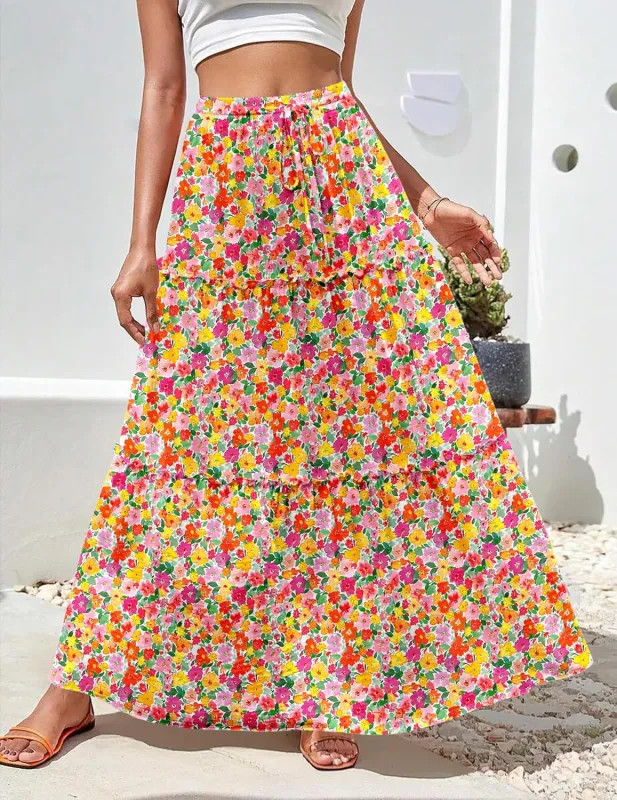 Zeagoo Womens Casual Maxi Skirts High Waist Boho Skirts sold by zeagoo