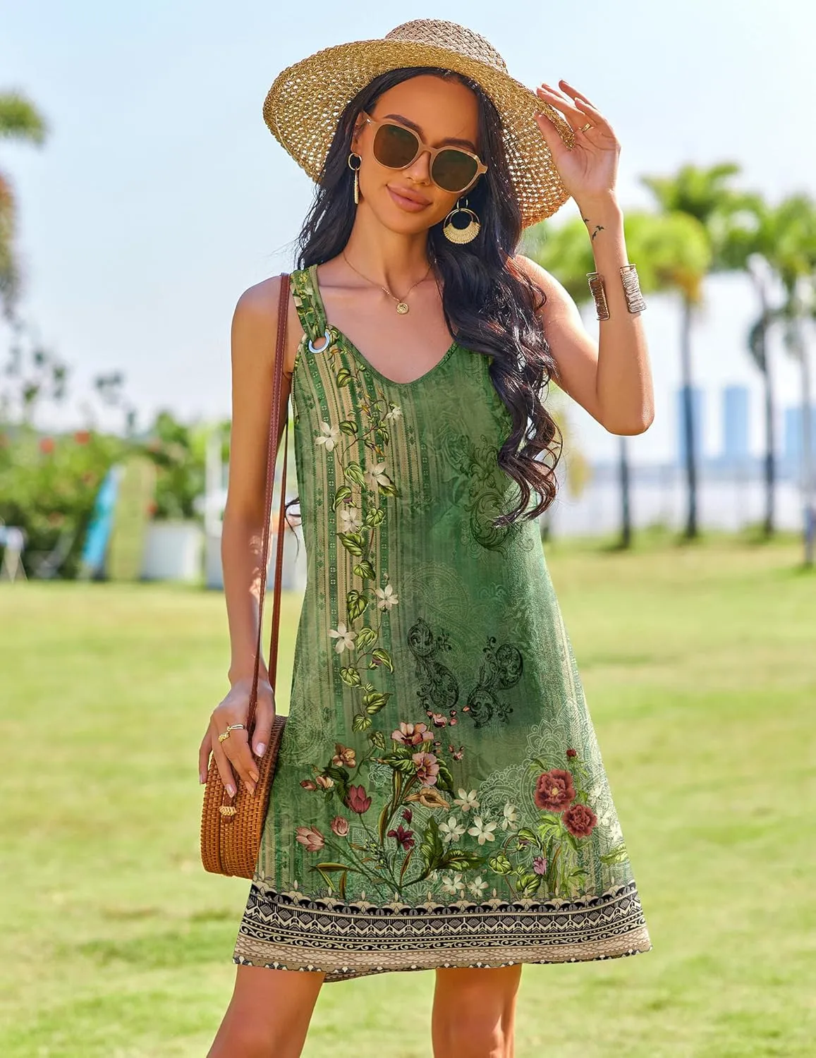 Zeagoo Casual Beach Boho Dress Sleeveless Crewneck Tank Dress sold by zeagoo product image thumbnail 5