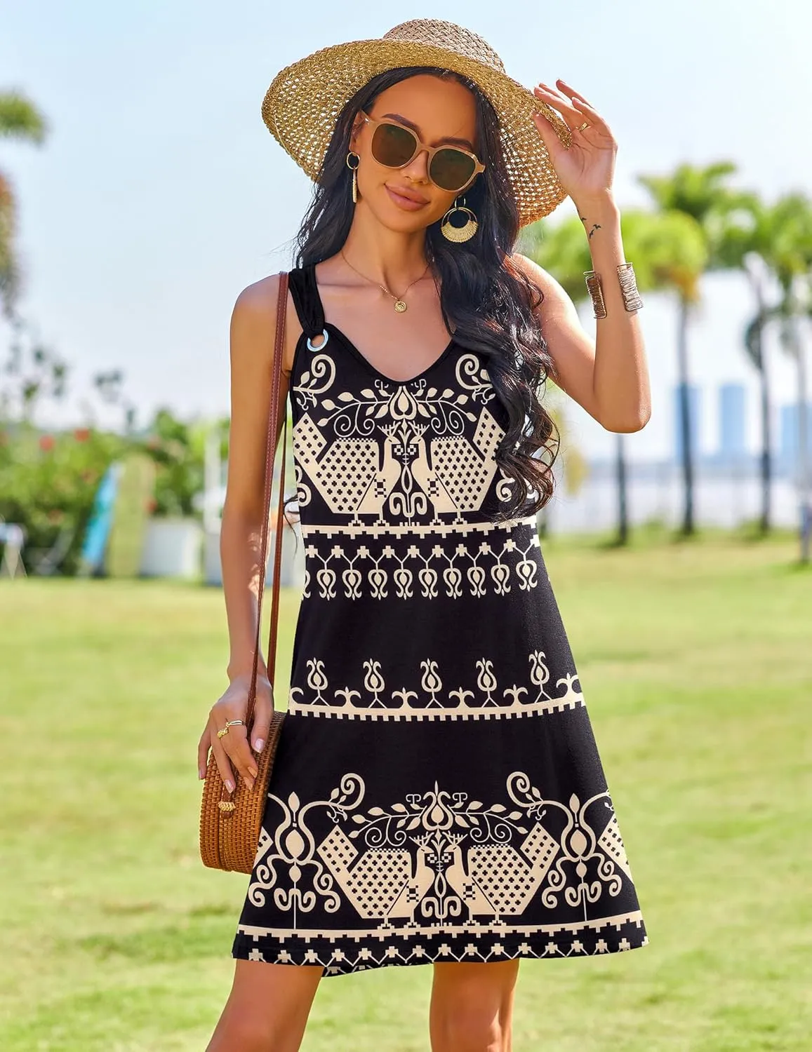 Zeagoo Casual Beach Boho Dress Sleeveless Crewneck Tank Dress sold by zeagoo