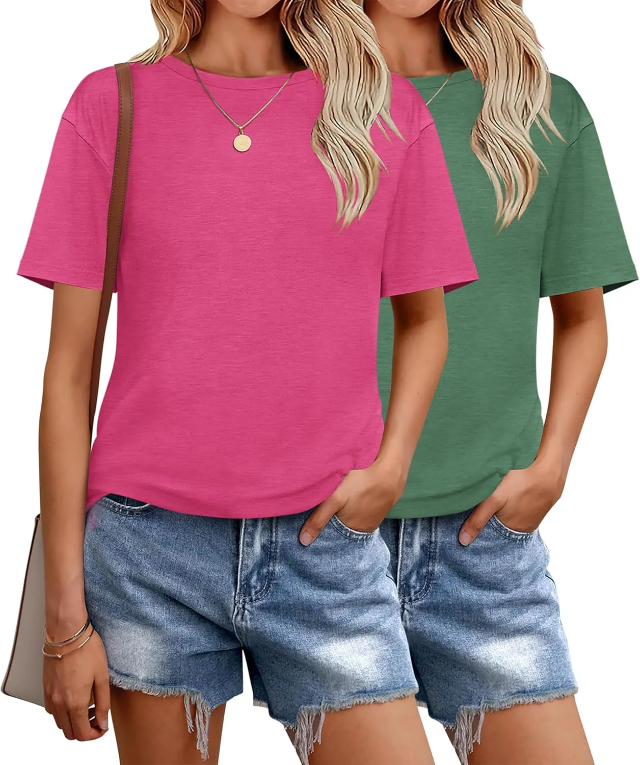 Zeagoo 2 Pack Women Tshirts Short Sleeve Crew Neck Tops sold by zeagoo product image thumbnail 2