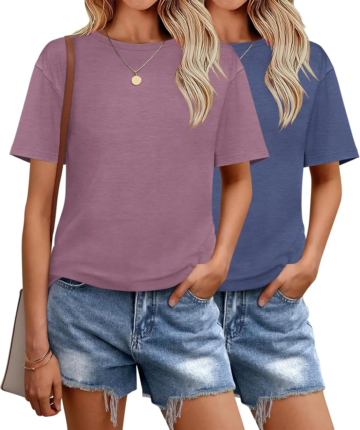 Zeagoo 2 Pack Women Tshirts Short Sleeve Crew Neck Tops sold by zeagoo product image thumbnail 5
