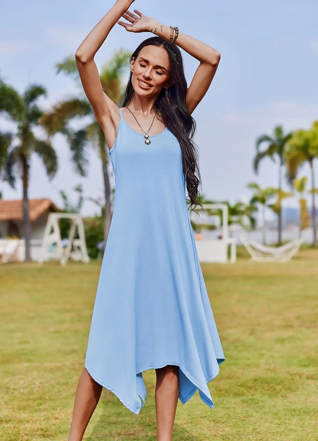 Zeagoo Women Midi Dress Bohemian Beach Cover Up Dress sold by zeagoo
