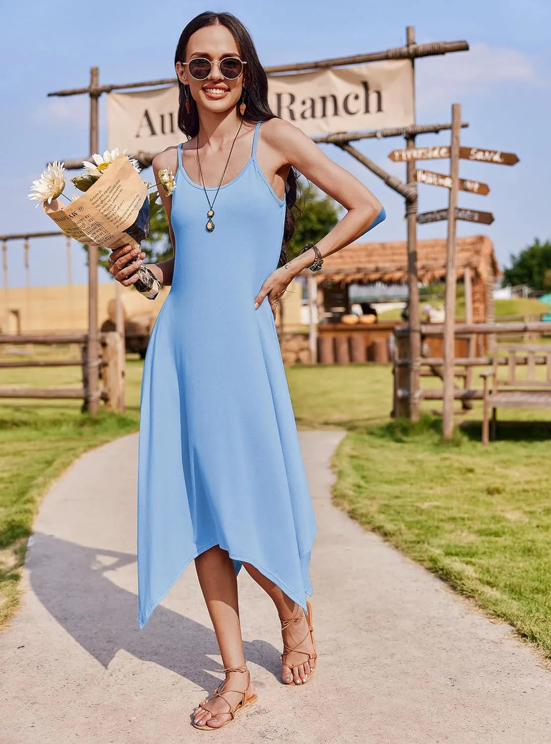 Zeagoo Women Midi Dress Bohemian Beach Cover Up Dress sold by zeagoo product image thumbnail 2