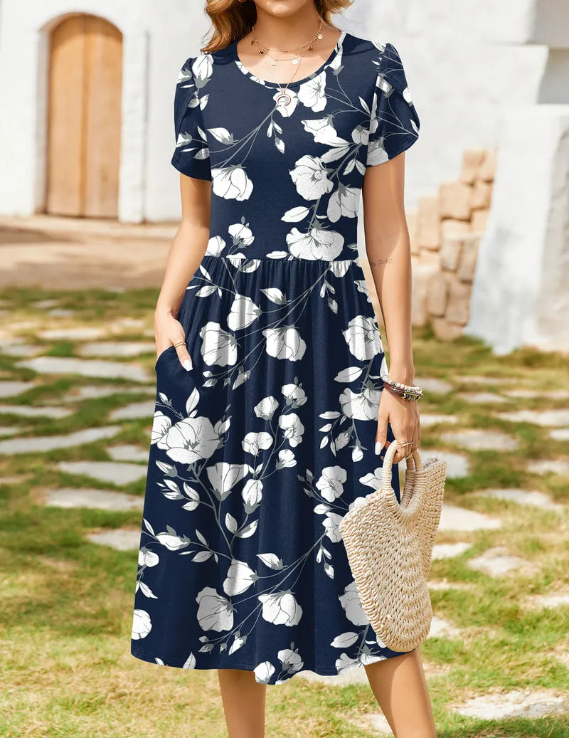 Zeagoo Women Short Sleeve Midi Dress with Pockets sold by zeagoo product image thumbnail 2