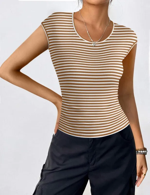 Zeagoo Womens Tank Tops Ribbed Knit Crew Neck Shirts sold by zeagoo