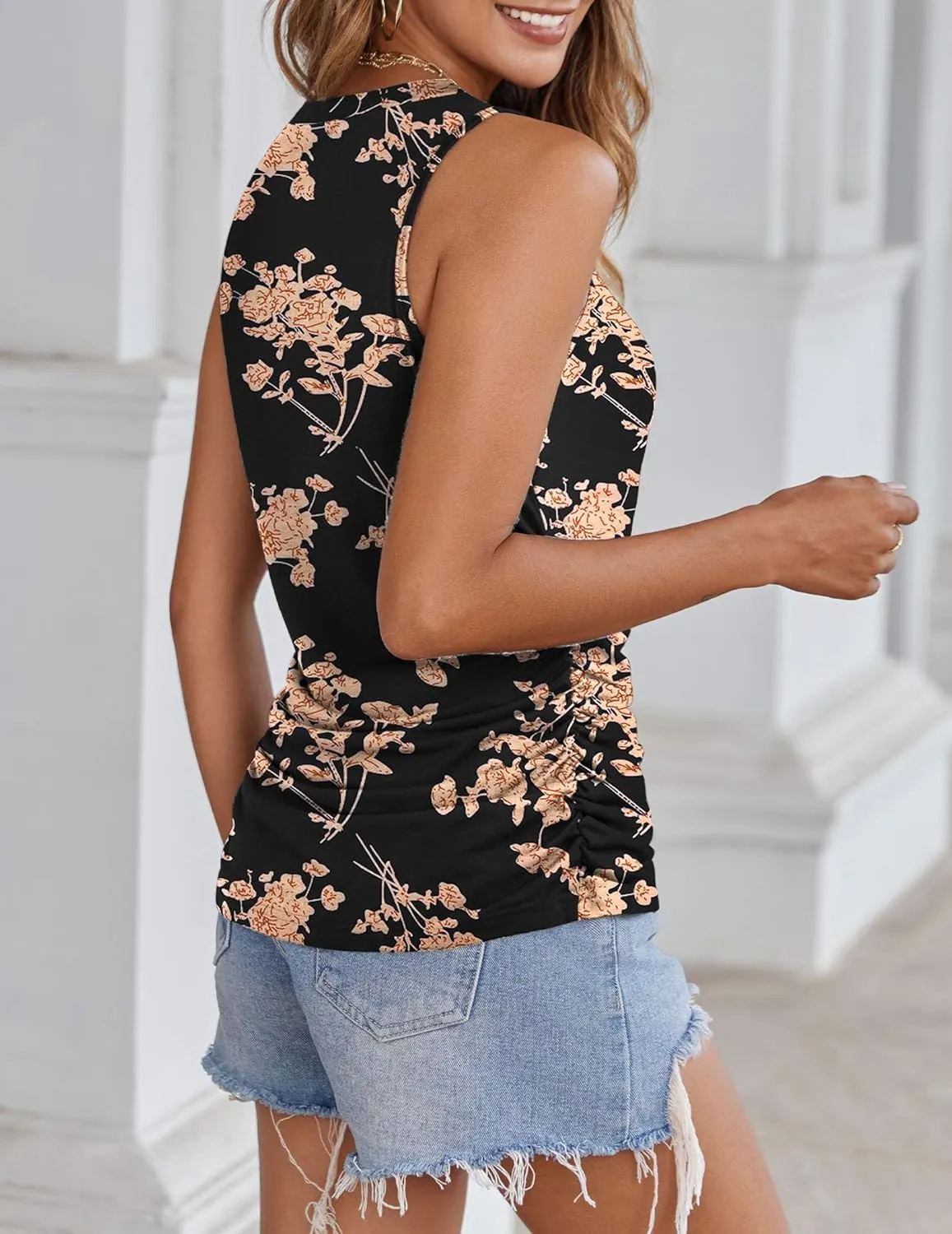 Zeagoo Ruched Tank Tops Dressy Casual Shirts sold by zeagoo product image thumbnail 3