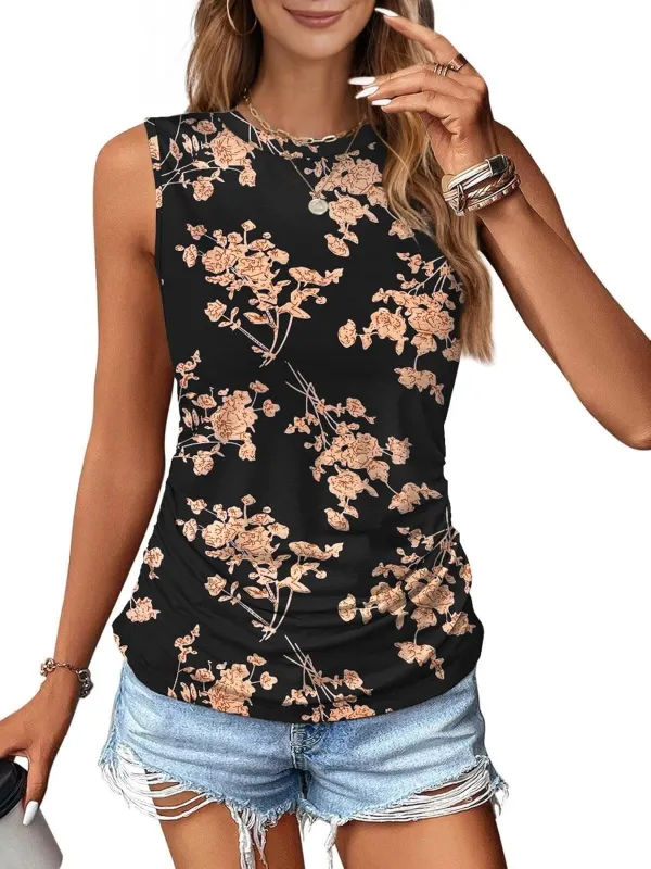 Zeagoo Ruched Tank Tops Dressy Casual Shirts sold by zeagoo