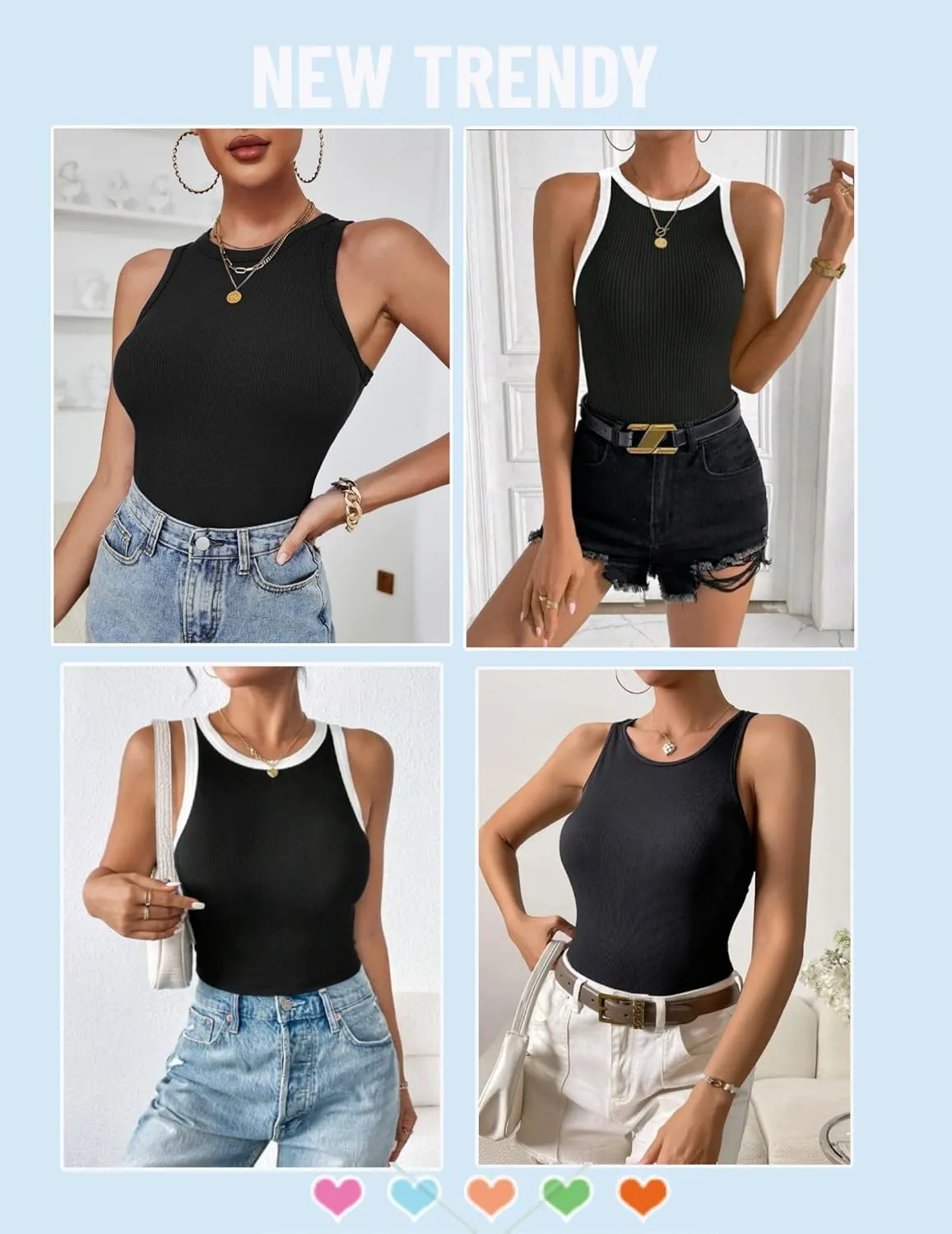 Zeagoo 2 Pack Tank Tops Sleeveless Ribbed Shirts sold by zeagoo product image thumbnail 5