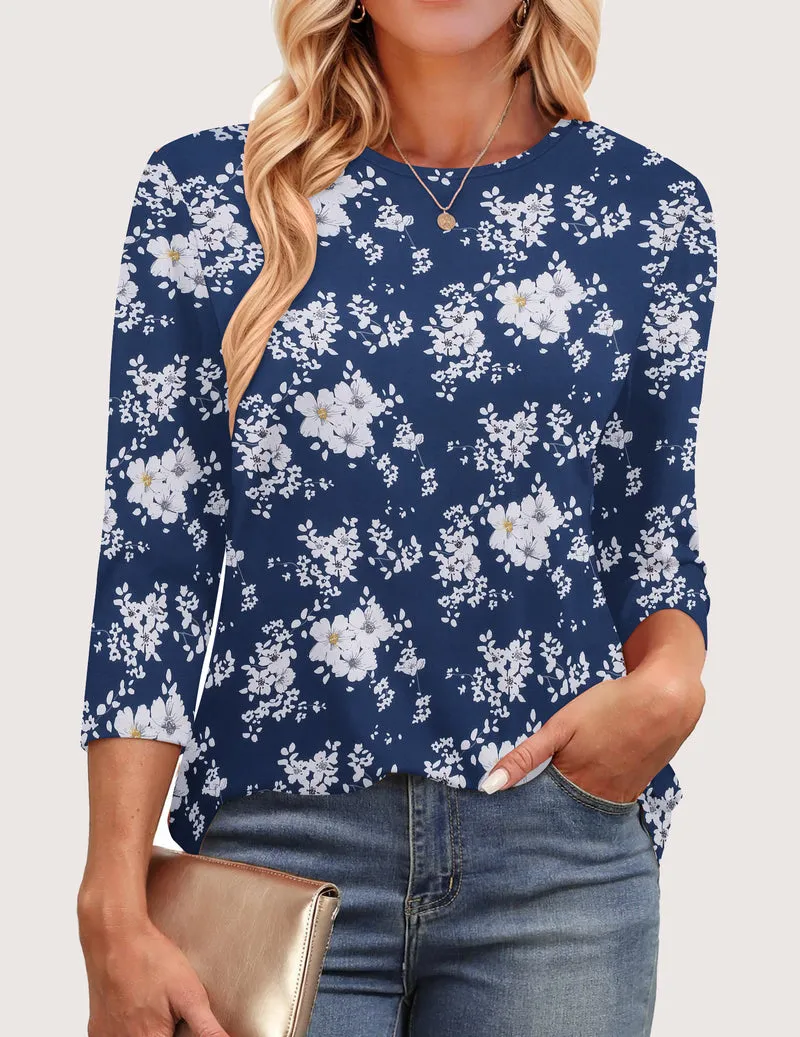 Zeagoo Women's Casual 3/4 Sleeve T-Shirts Cute Tunic Tops sold by zeagoo product image thumbnail 4