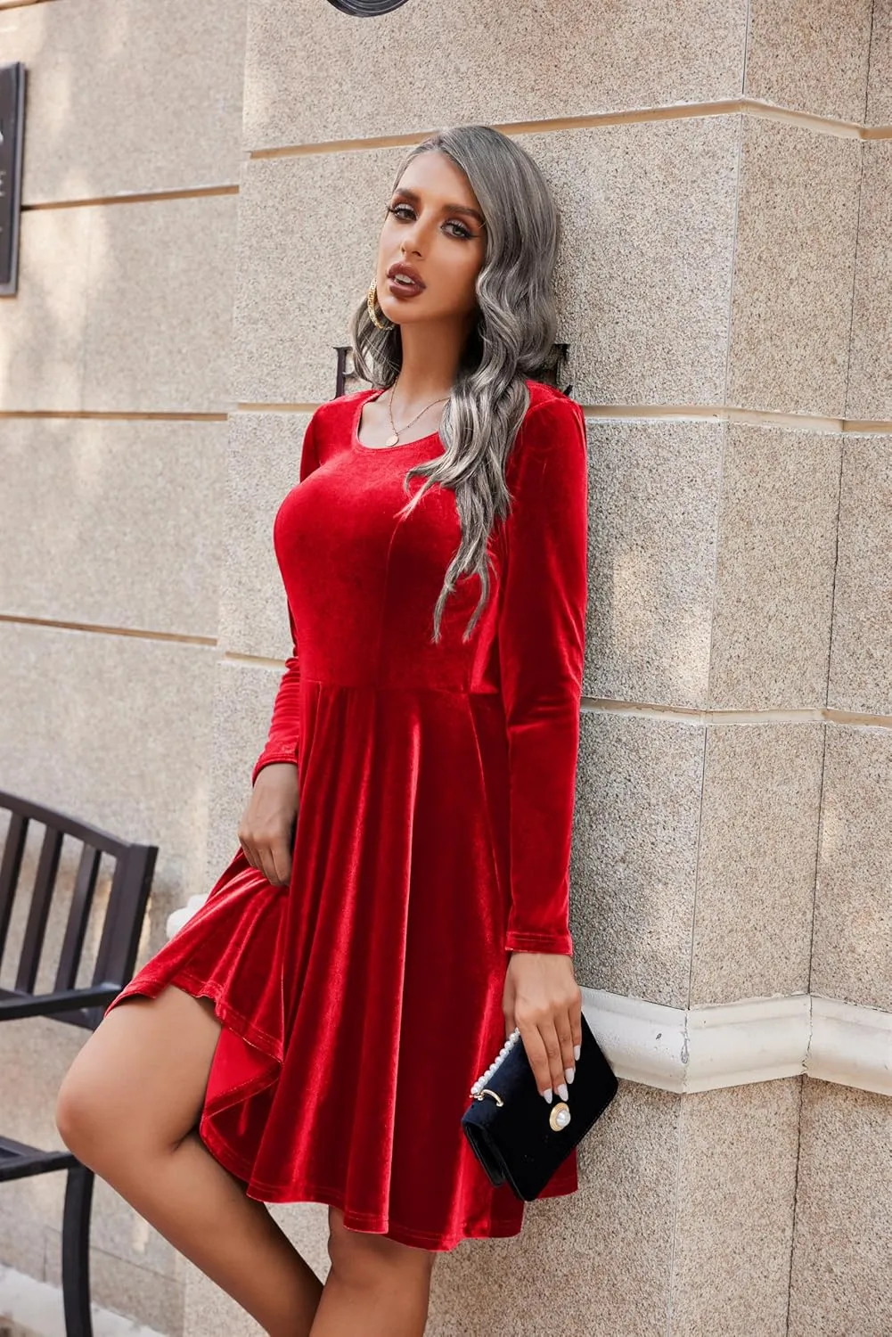 (DE Only) Zeagoo Women's Velvet Dress Elegant Evening Dress sold by zeagoo product image thumbnail 4