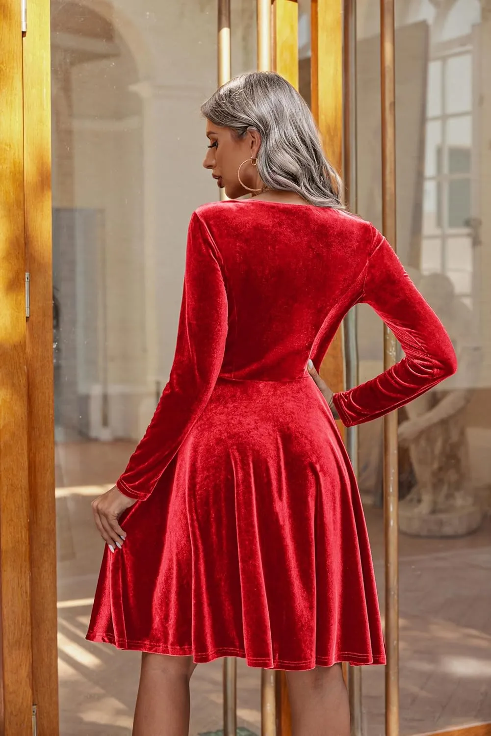 (DE Only) Zeagoo Women's Velvet Dress Elegant Evening Dress sold by zeagoo product image thumbnail 3