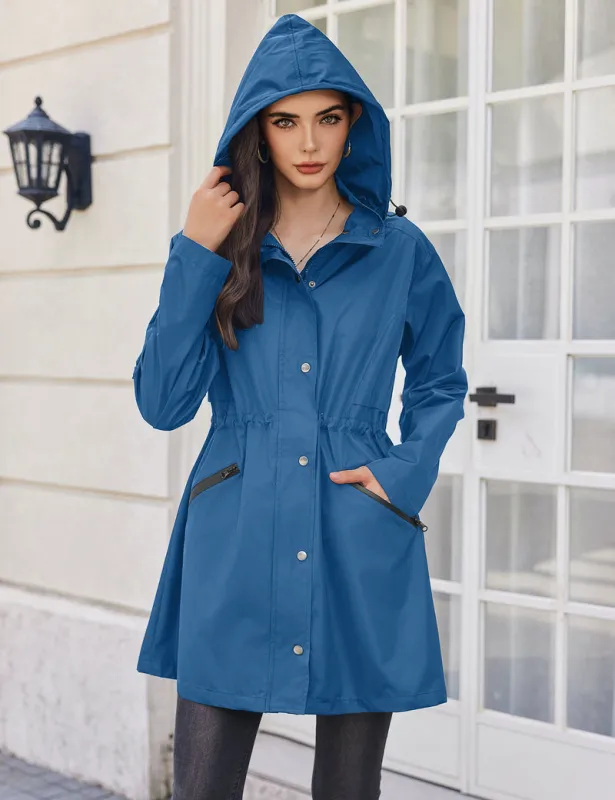 Zeagoo Women Rain Jacket Waterproof Lightweight Long Hooded Raincoat sold by zeagoo