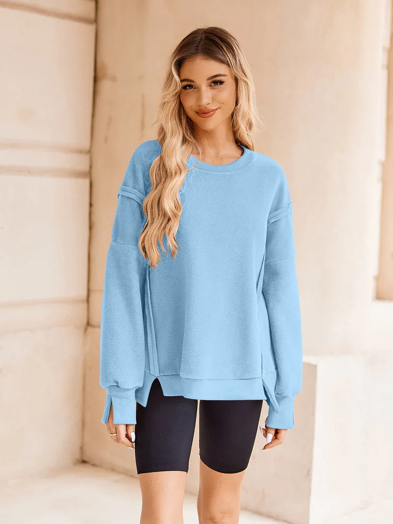 Zeagoo Women's Oversize Sweatshirts Reverse Seam Fleece Jackets sold by zeagoo product image thumbnail 3