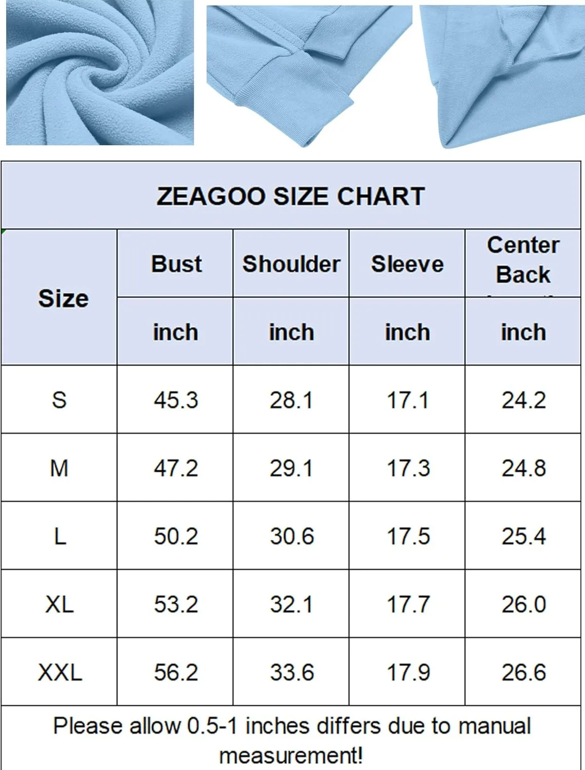 Zeagoo Women's Oversize Sweatshirts Reverse Seam Fleece Jackets sold by zeagoo product image thumbnail 5