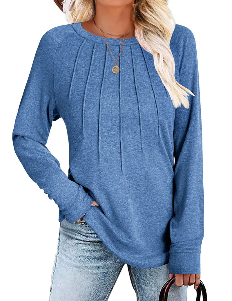 Zeagoo Women Long Sleeve Shirts Casual Pleated Tunic Blouses sold by zeagoo product image thumbnail 2