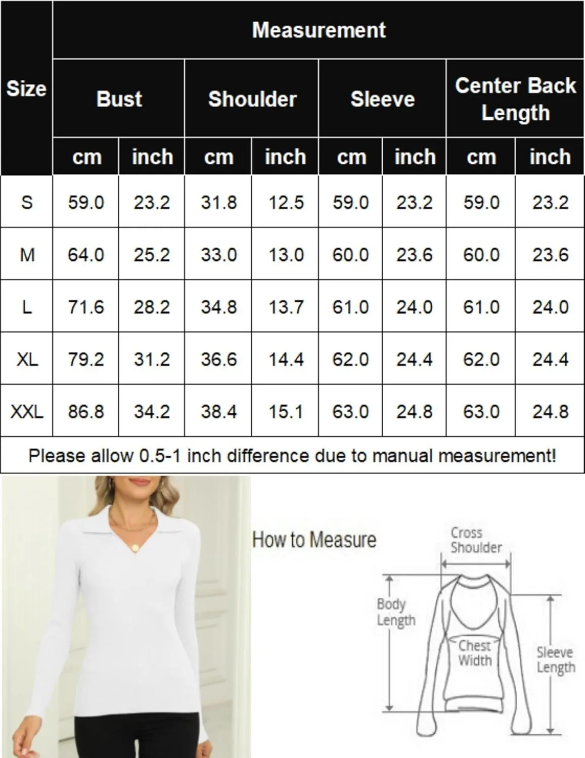 Zeagoo Womens Sweater Long Sleeve V Neck Ribbed Knit Tops sold by zeagoo product image thumbnail 4