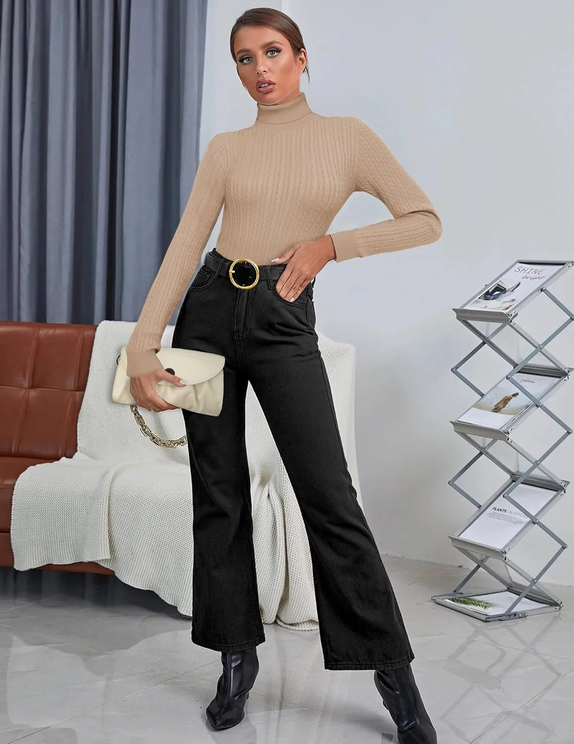 Zeagoo Women's Turtleneck Sweaters Long SleevePullover Tops sold by zeagoo product image thumbnail 3
