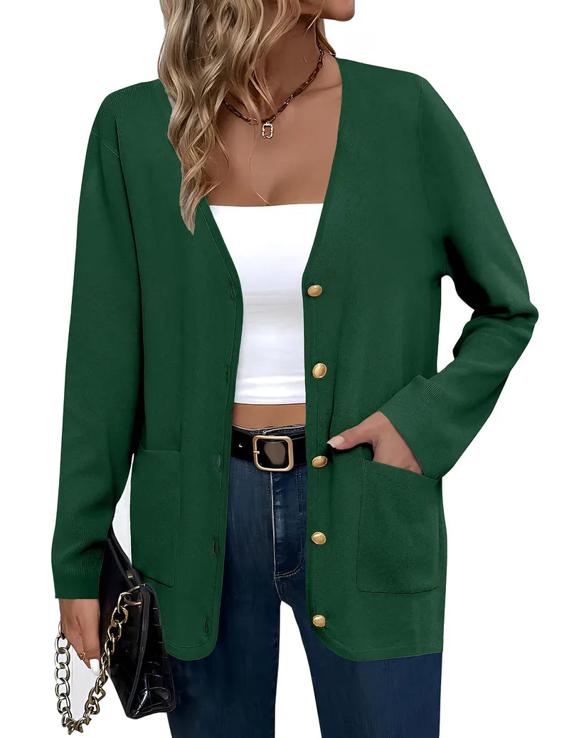 Zeagoo Women's V Neck Button Long Cardigan Sweater sold by zeagoo product image thumbnail 3