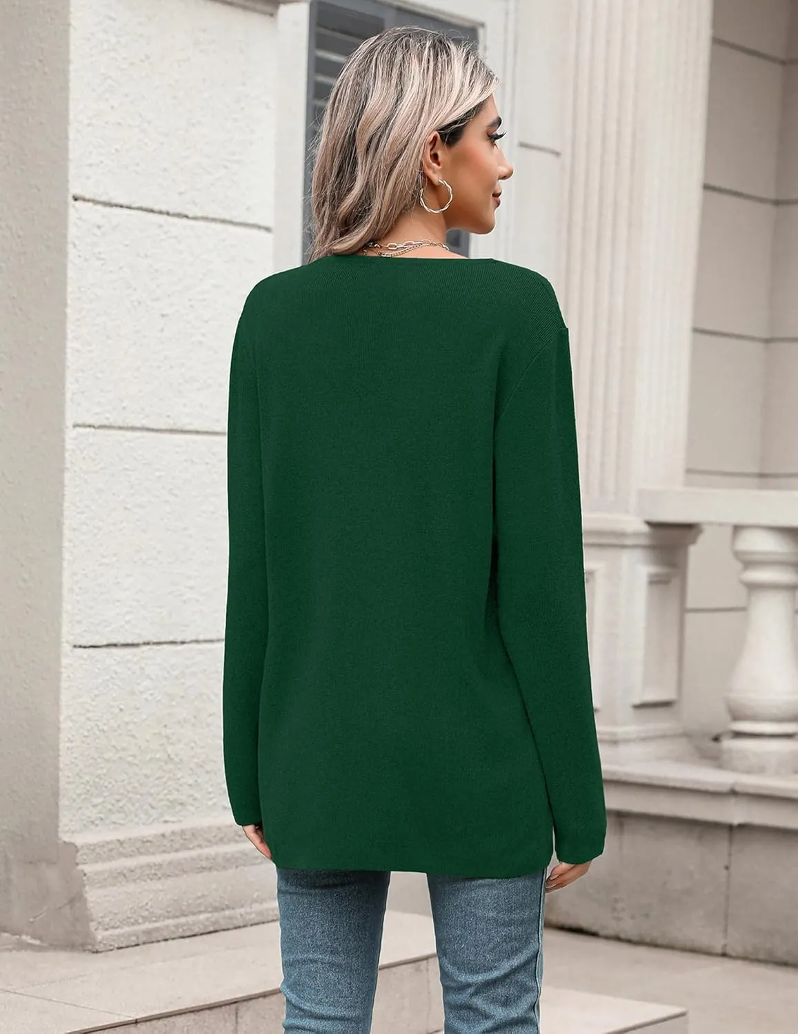 Zeagoo Women's V Neck Button Long Cardigan Sweater sold by zeagoo product image thumbnail 4