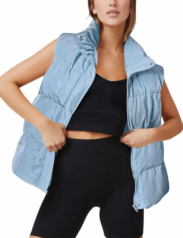 Zeagoo Women Puffer Vest Winter Warm Zip Up Padded Outerwear sold by zeagoo