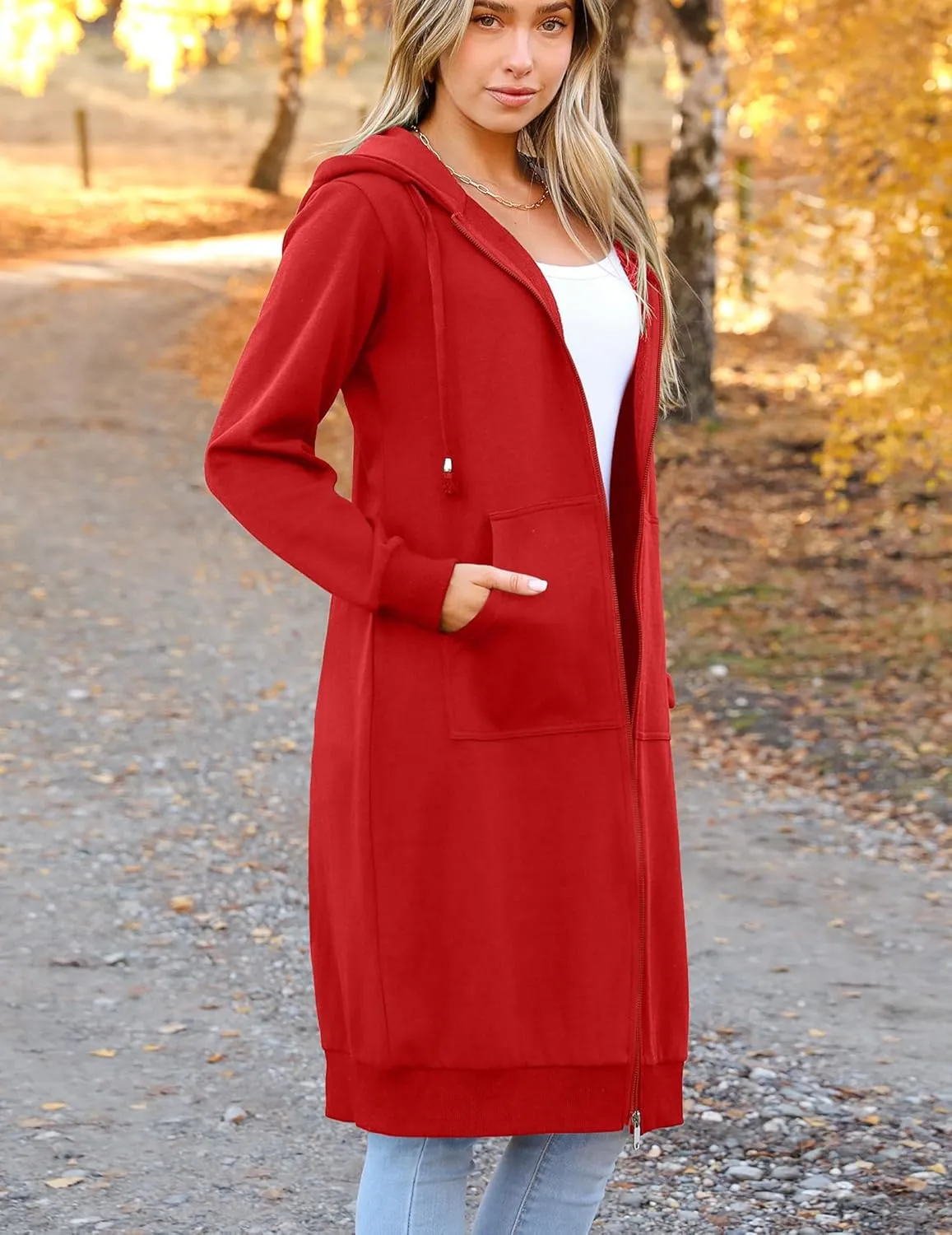 Zeagoo Women's Zip Up Hoodies Oversized Fleece Long Tunic Sweatshirts sold by zeagoo product image thumbnail 4