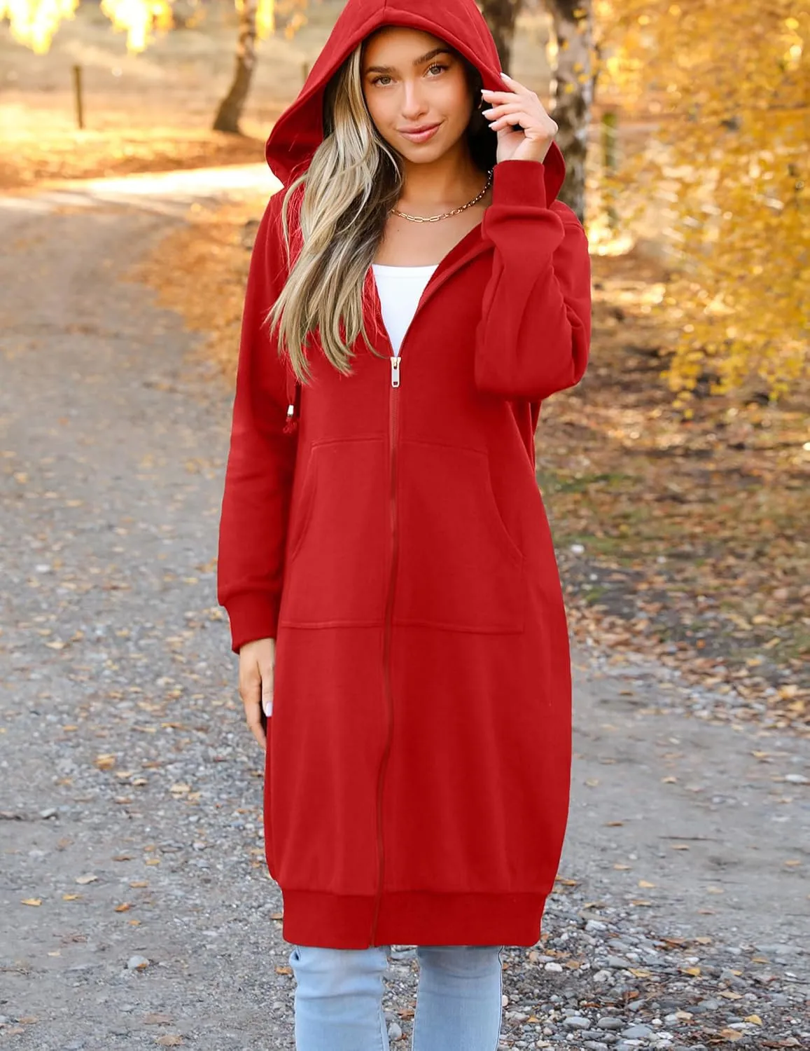 Zeagoo Women's Zip Up Hoodies Oversized Fleece Long Tunic Sweatshirts sold by zeagoo product image thumbnail 5