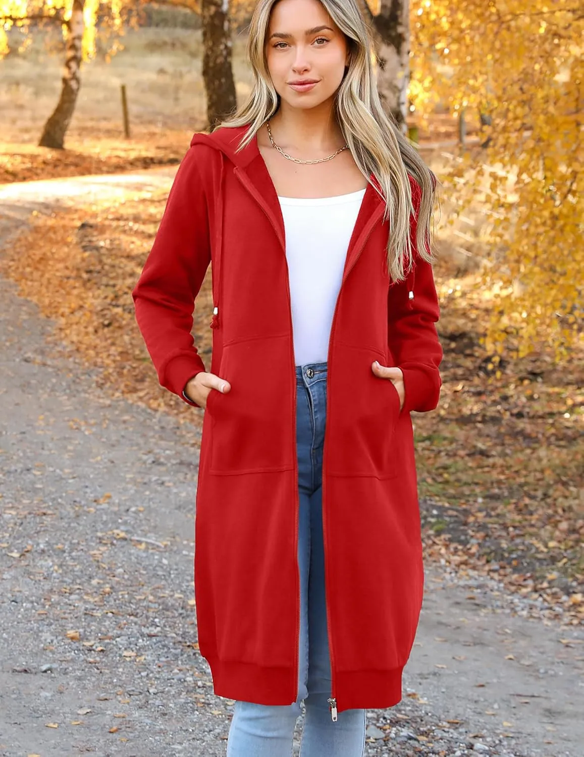 Zeagoo Women's Zip Up Hoodies Oversized Fleece Long Tunic Sweatshirts sold by zeagoo product image thumbnail 2