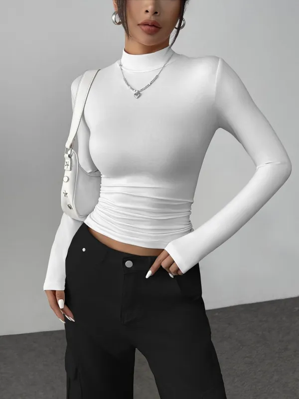 Zeagoo Womens Long Sleeve Shirts Mock Neck Basic Slim Fitted Tops sold by zeagoo