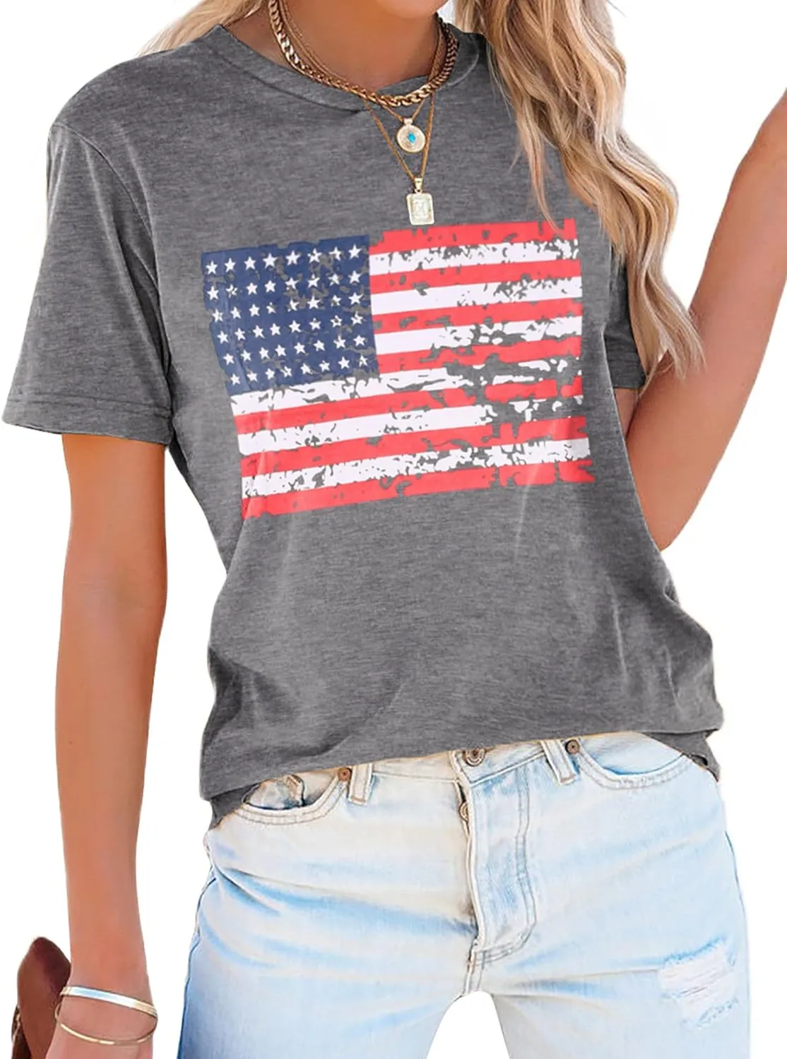 Zeagoo Flag Shirts Short Sleeve Patriotic Shirt 4th of July Tee sold by zeagoo product image thumbnail 2