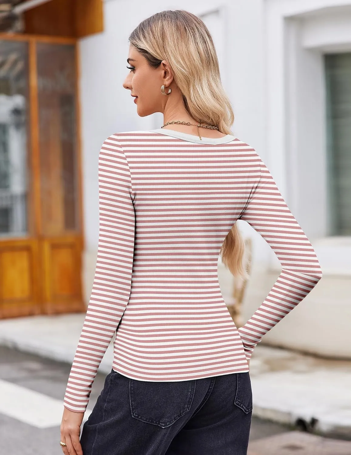 Zeagoo Women's Long Sleeve Scoop Neck Shirts sold by zeagoo product image thumbnail 3