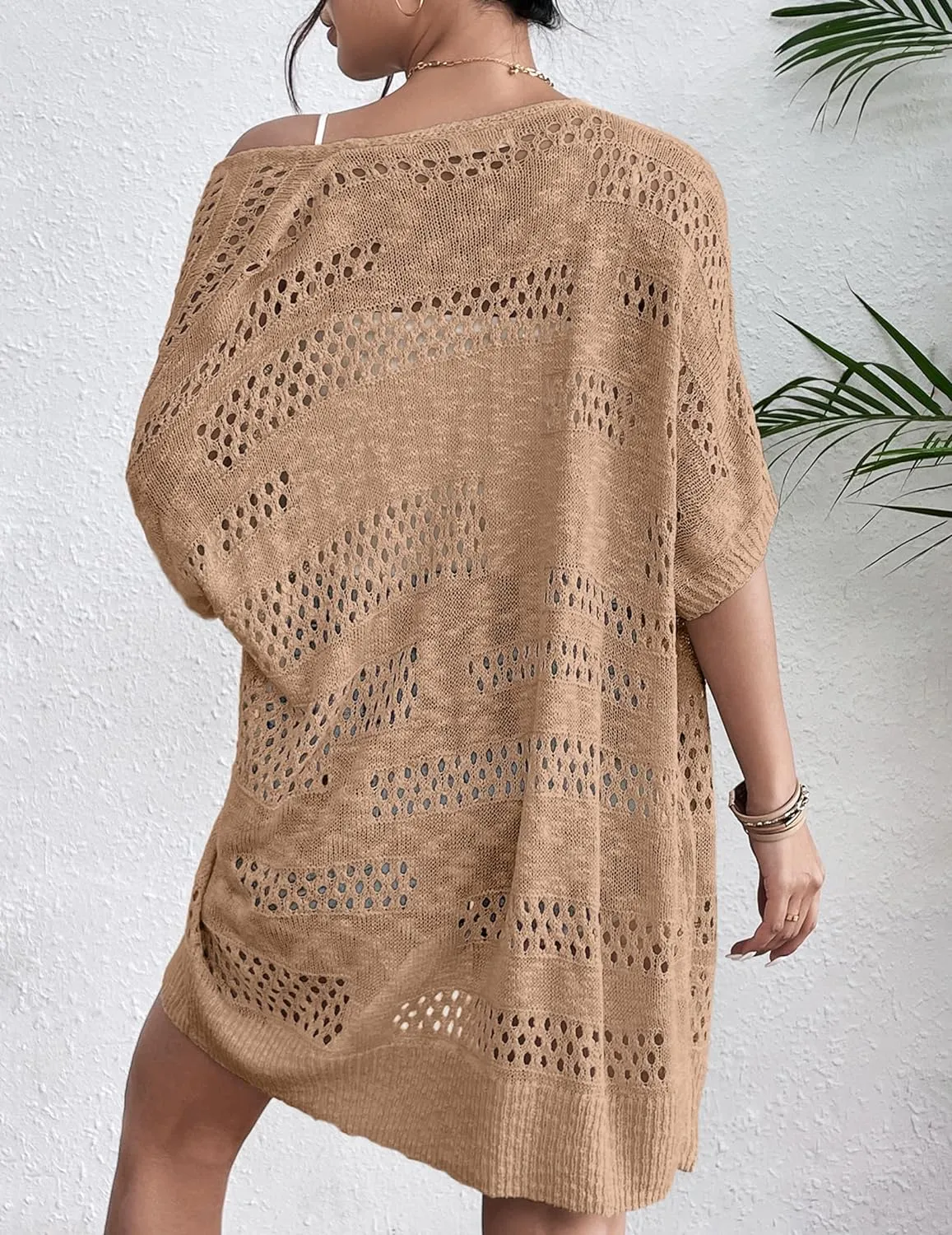 Zeagoo Short Sleeve Boho Oversized Knitted Cardigan sold by zeagoo product image thumbnail 3